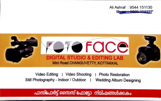 FOTO FACE DIGITAL STUDIO, STUDIO & VIDEO EDITING,  service in Kottakkal, Malappuram