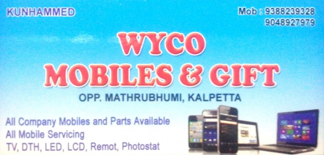 WYCO MOBILES and GIFT, MOBILE SHOP,  service in Kalpetta, Wayanad