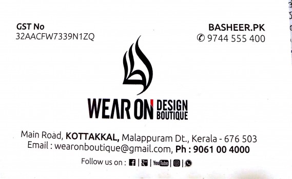 WEAR ON DESIGN BOUTIQUE, BOUTIQUE,  service in Kottakkal, Malappuram