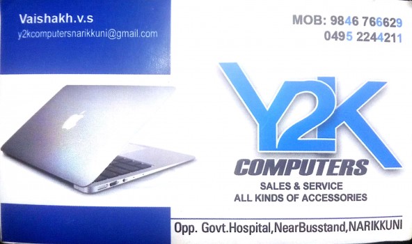 Y2K COMPUTERS, COMPUTER SALES & SERVICE,  service in Narikkuni, Kozhikode