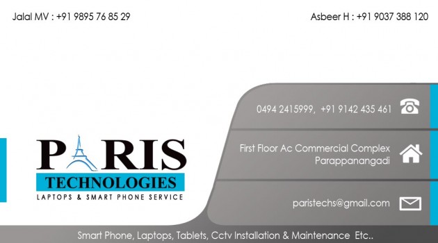 PARIS TECHNOLOGY, MOBILE SHOP,  service in Parappanangadi, Malappuram