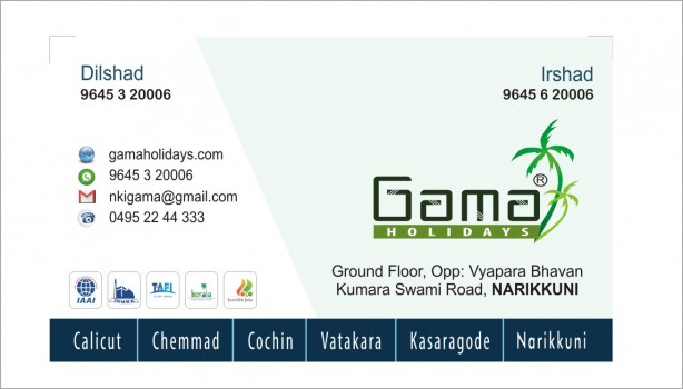 GAMA HOLIDAYS, TOURS & TRAVELS,  service in Narikkuni, Kozhikode
