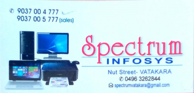 SPECTRUM INFOSYS, COMPUTER SALES & SERVICE,  service in Vadakara, Kozhikode