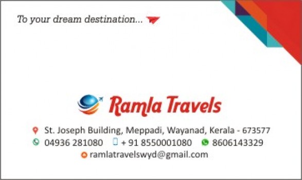 RAMLA TRAVELS, TOURS & TRAVELS,  service in Mepaadi, Wayanad