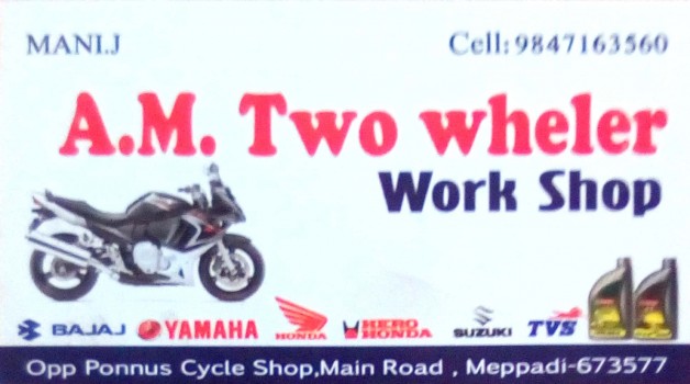 AM TWO WHELER WORK SHOP, BIKE WORKSHOP,  service in Mepaadi, Wayanad