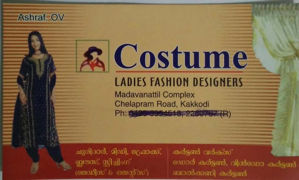 COSTUME LADIES FASHION DESIGNERS, TAILORS,  service in Kakkodi, Kozhikode