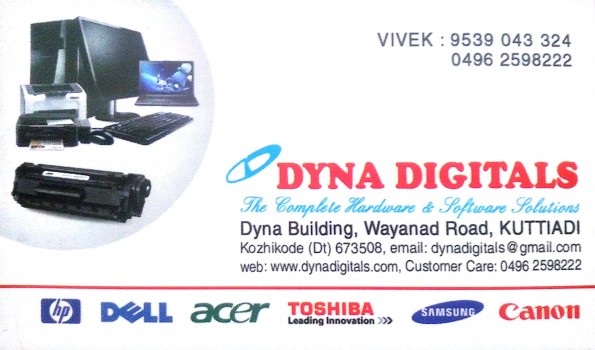 DYNA DIGITALS, COMPUTER SALES & SERVICE,  service in Kuttiady, Kozhikode
