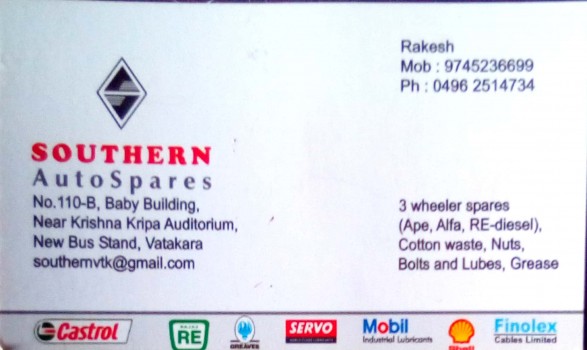 SOUTHERN AUTO SPARES, LUBES AND SPARE PARTS,  service in Vadakara, Kozhikode