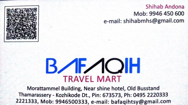 BAFAQIH, TOURS & TRAVELS,  service in Thamarassery, Kozhikode