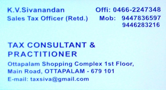 TAX CONSULTANT, TAX CONSULTANTS,  service in Ottappalam, Palakkad