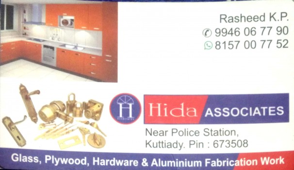 HIDA ASSOCIATES, GLASS & PLYWOOD,  service in Kuttiady, Kozhikode