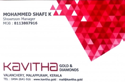 KAVITHA GOLD AND DIAMONDS, JEWELLERY,  service in Valanchery, Malappuram