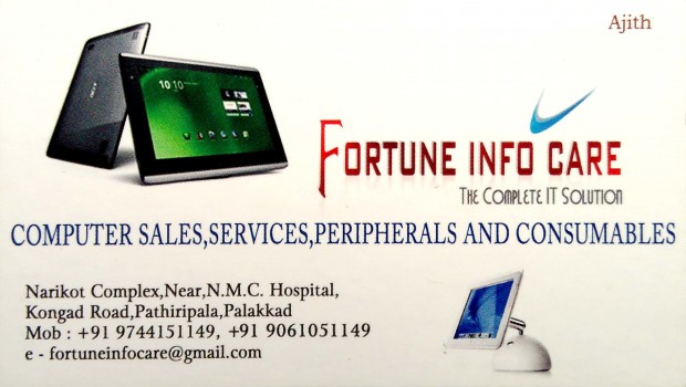 FORTUNE INFO CARE, COMPUTER SALES & SERVICE,  service in Pathiripala, Palakkad