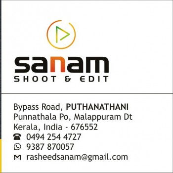 SANAM SHOOT AND EDIT, STUDIO & VIDEO EDITING,  service in Puthanathani, Malappuram