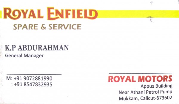 ROYAL MOTORS, LUBES AND SPARE PARTS,  service in Mukkam, Kozhikode