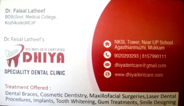 DHIYA DENTCARE, DENTAL CLINIC,  service in Mukkam, Kozhikode