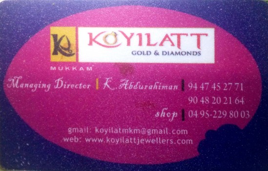 KOYILATT Gold and Diamonds, JEWELLERY,  service in Mukkam, Kozhikode