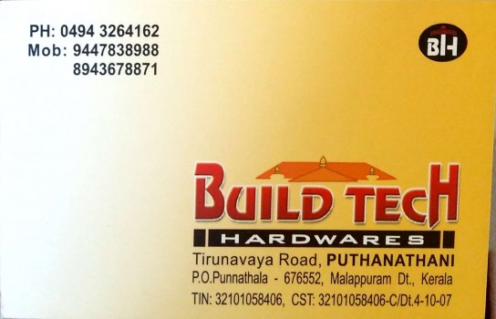 BUILD TECH HARDWARES, HARDWARE SHOP,  service in Puthanathani, Malappuram