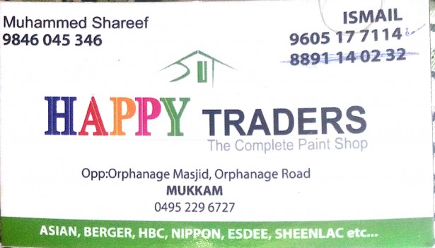 HAPPY TRADERS, PAINT SHOP,  service in Mukkam, Kozhikode