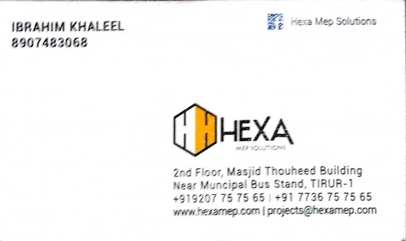 HEXA MEP SOLUTIONS, MEP TRAINING CENTRE,  service in Tirur, Malappuram