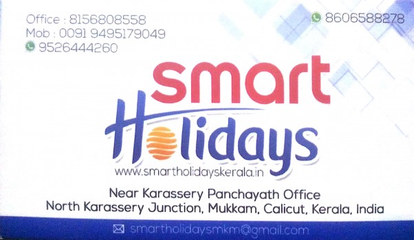 SMART HOLIDAYS, TOURIST SERVICE VEHICLE,  service in Mukkam, Kozhikode