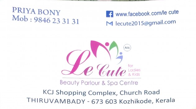 LE CUTE Beauty Parlour, BEAUTY PARLOUR,  service in Thiruvambadi, Kozhikode