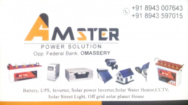 AMSTER Power Solution, SOLAR,  service in Omassery, Kozhikode