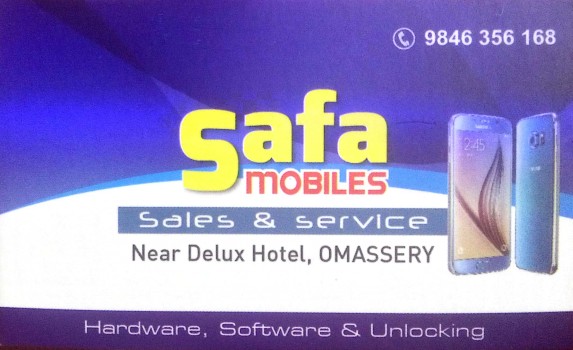 SAFA Mobiles, MOBILE SHOP,  service in Omassery, Kozhikode
