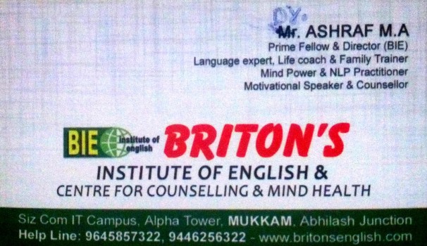 BRITONS Institute Of English, SPOKEN ENGLISH/IELTS,  service in Mukkam, Kozhikode