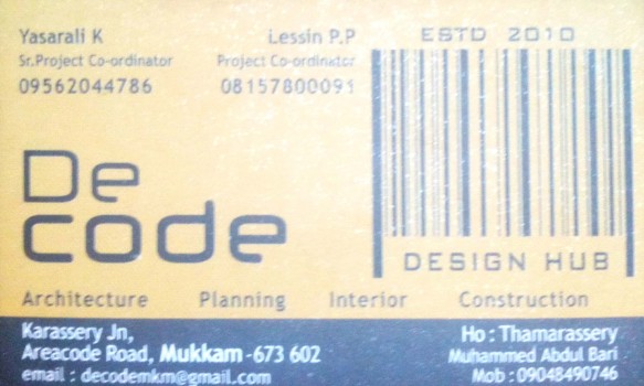 DECODE, INTERIOR & ARCHITECTURE,  service in Mukkam, Kozhikode