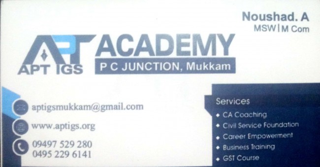 APT ACADEMY, PROFESSIONAL COURSES,  service in Mukkam, Kozhikode