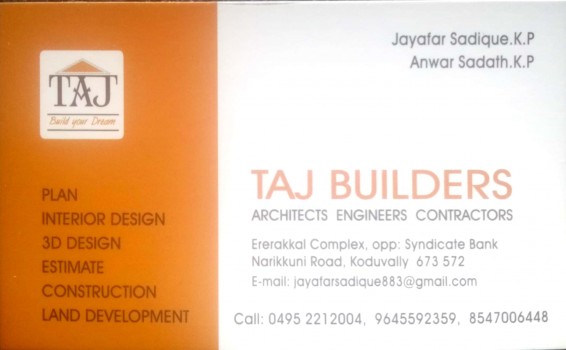 TAJ BUILDERS, BUILDERS & DEVELOPERS,  service in Koduvally, Kozhikode