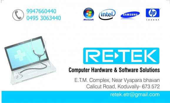 RE TEK, COMPUTER SALES & SERVICE,  service in Koduvally, Kozhikode