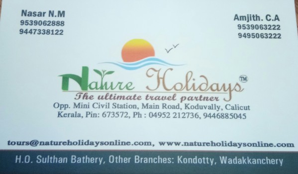 NATUTE HOLIDAYS, TOURS & TRAVELS,  service in Koduvally, Kozhikode